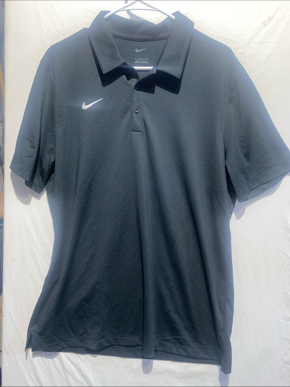 Nike Men’s Black Polo with White Swoosh